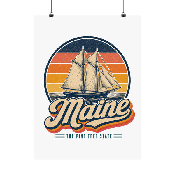 Maine Windjammer Schooner Poster