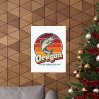 Oregon Leaping Salmon Poster
