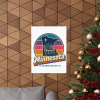 Minnesota Retro Sunset Poster
