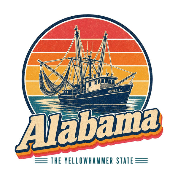 Alabama Shrimp Boats Mobile Bay Tee