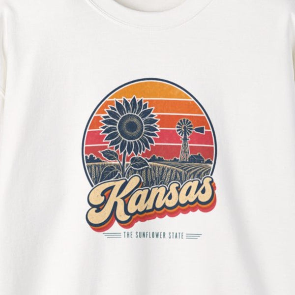 Kansas Retro Sunset Sweatshirt