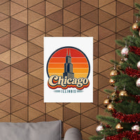 Chicago Retro Sunset Poster