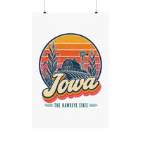 Iowa Retro Sunset Poster