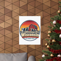 Wisconsin Dairy Cows Red Barn Poster
