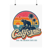 California Retro Sunset Poster
