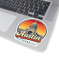 Austin Retro Sunset Sticker