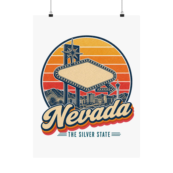 Nevada Vegas Style Neon Sign Poster
