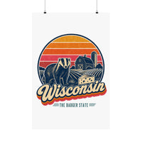 Wisconsin Retro Sunset Poster