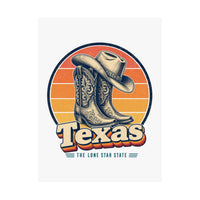 Texas Cowboy Boots Hat Poster