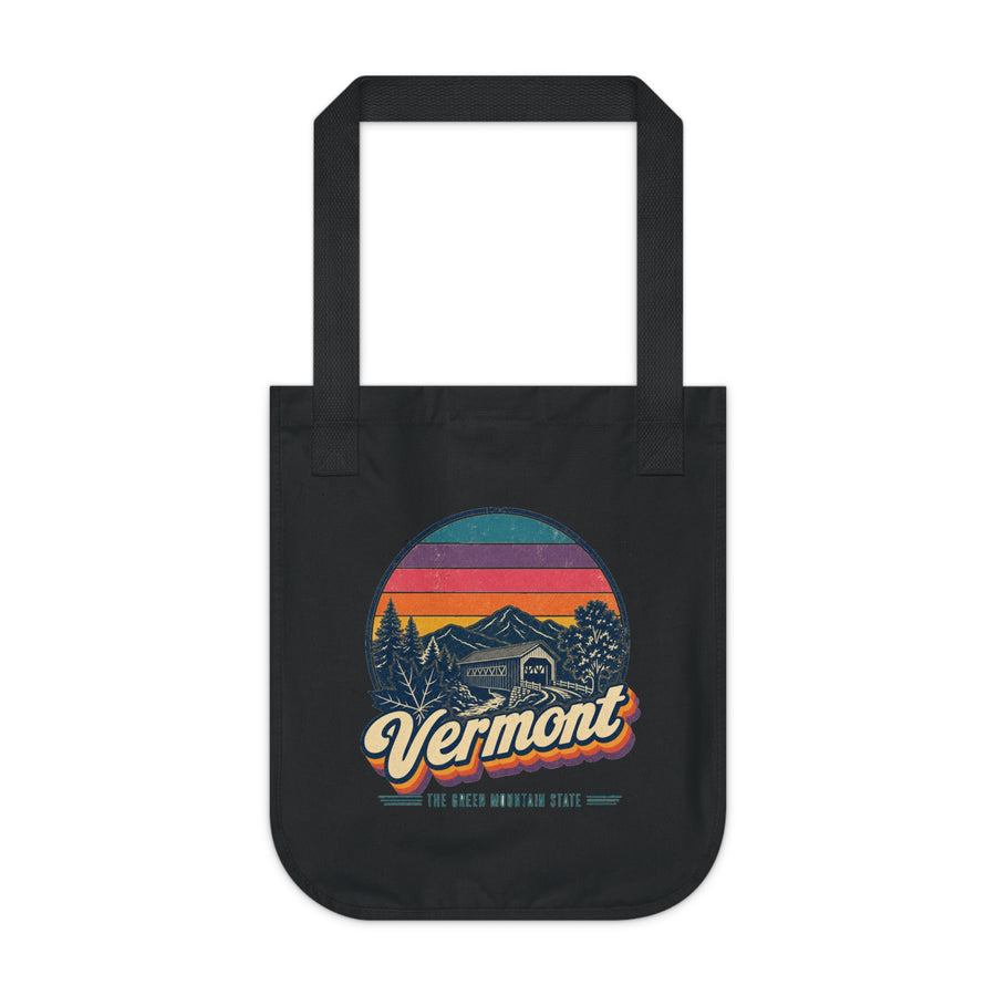 Vermont Retro Sunset Tote Bag