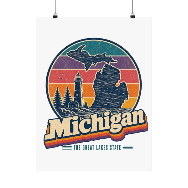 Michigan Mitten State Shape Poster