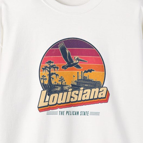 Louisiana Retro Sunset Sweatshirt