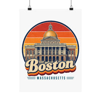 Boston Retro Sunset Poster