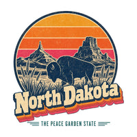 North Dakota Retro Sunset Tee