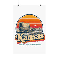Kansas Santa Fe Trail Wagon Poster