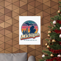 Michigan Retro Sunset Poster