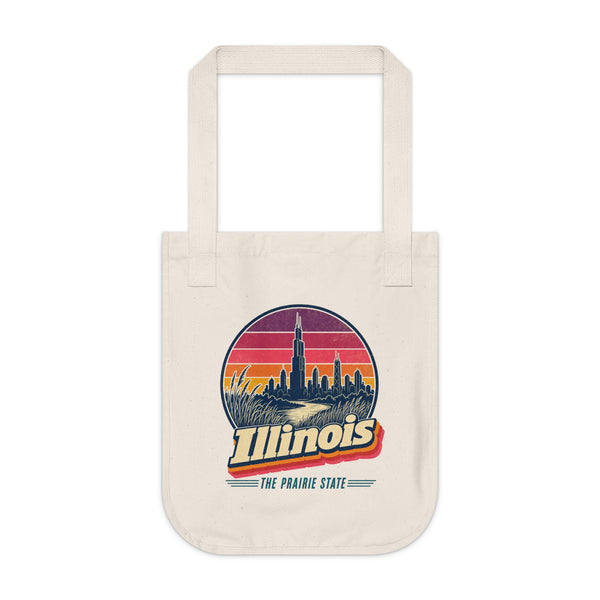 Illinois Retro Sunset Tote Bag