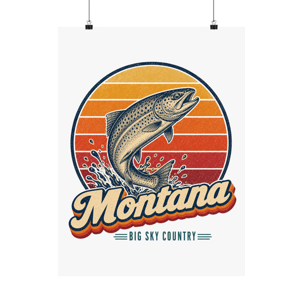Montana Trout Leaping Poster