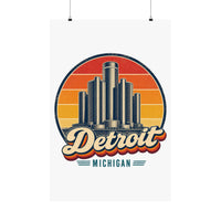 Detroit Retro Sunset Poster