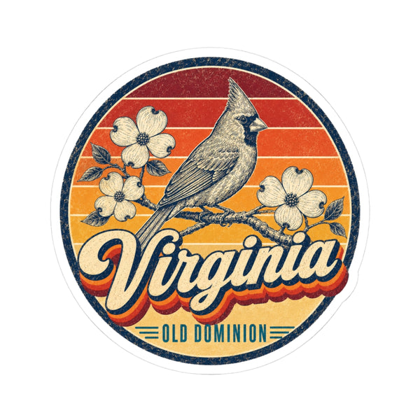 Virginia Cardinal On Dogwood Sticker
