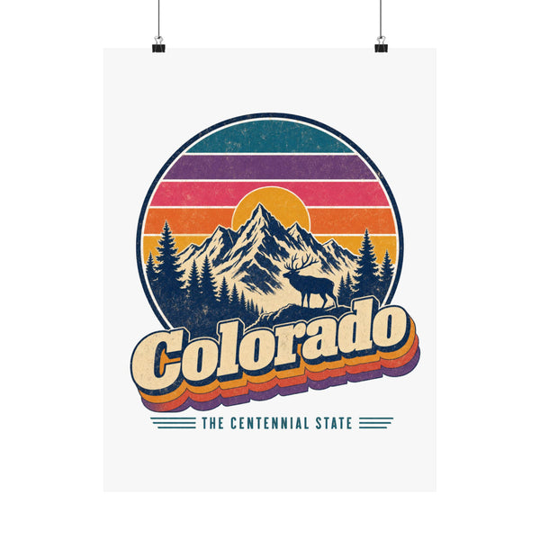 Colorado Retro Sunset Poster