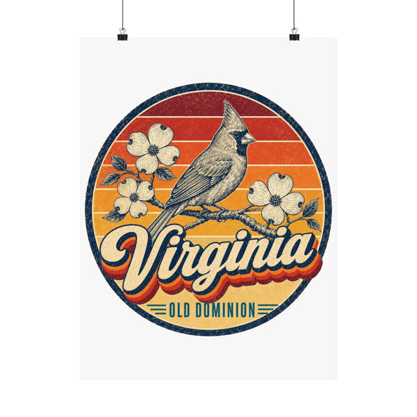 Virginia Cardinal On Dogwood Poster
