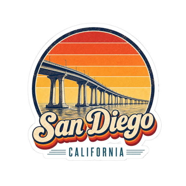 San Diego Retro Sunset Sticker