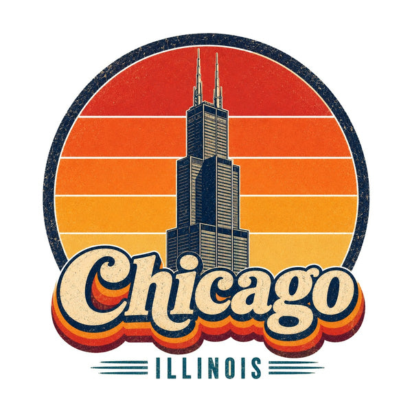 Chicago Retro Sunset Tee