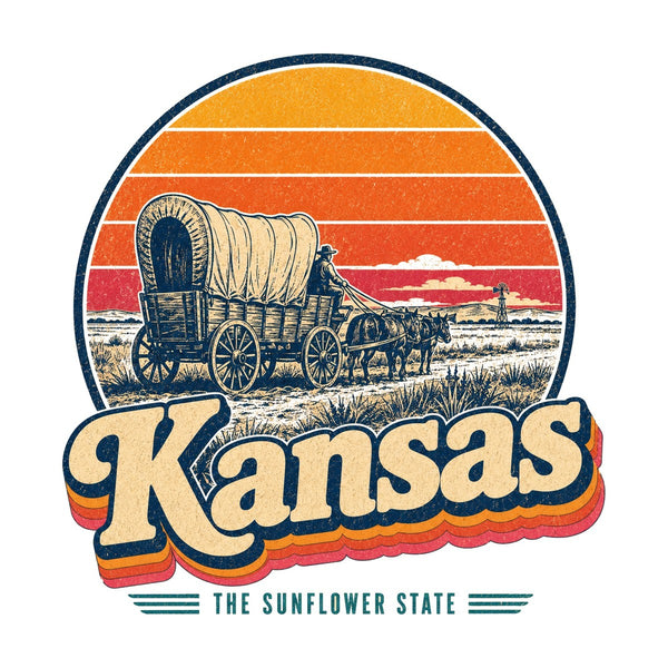Kansas Santa Fe Trail Wagon Tee