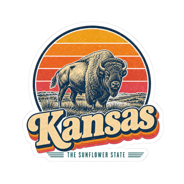 Kansas Buffalo On Prairie Sticker