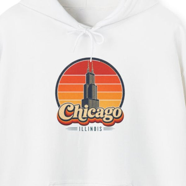Chicago Retro Sunset Hoodie