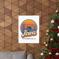 Iowa Retro Sunset Poster