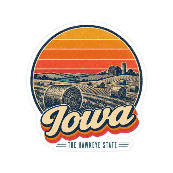 Iowa Hay Bales At Sunset Sticker