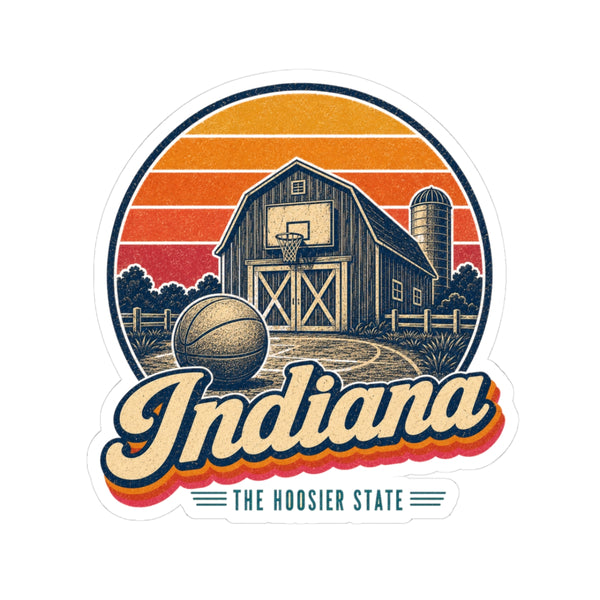 Indiana Basketball Hoop On Barn Sticker
