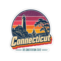 Connecticut Retro Sunset Sticker