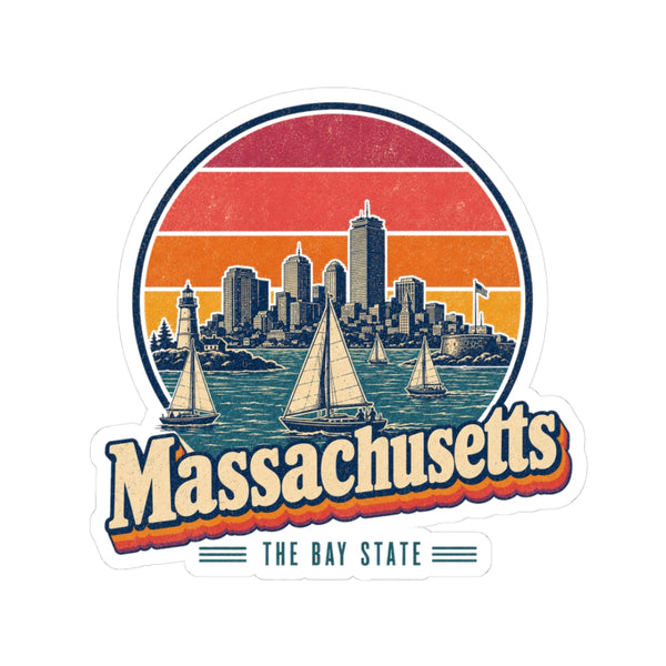 Massachusetts Boston Harbor Sailboats Sticker