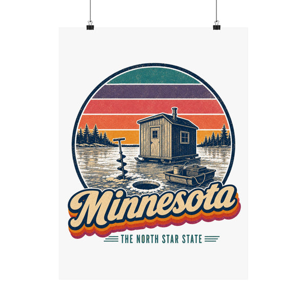 Minnesota Ice Fishing House Poster