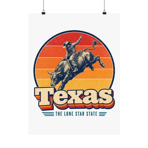 Texas Rodeo Bull Rider Poster