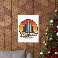 Detroit Retro Sunset Poster