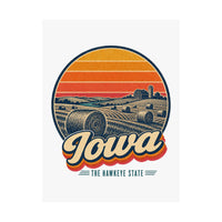 Iowa Hay Bales At Sunset Poster