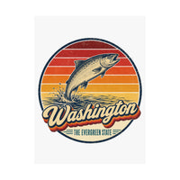 Washington Leaping Salmon Poster