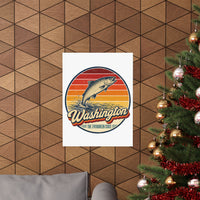 Washington Leaping Salmon Poster