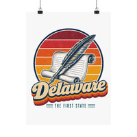 Delaware Constitution Quill And Scroll Poster