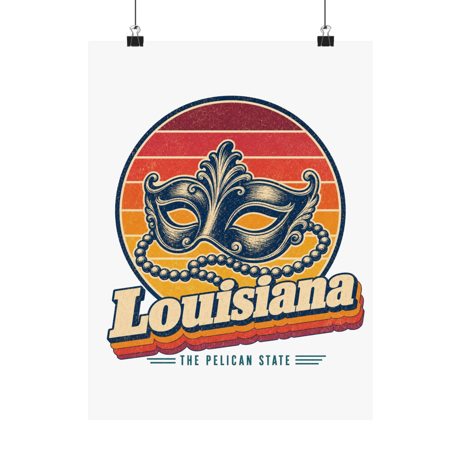 Louisiana Mardi Gras Mask And Beads Poster