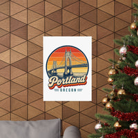 Portland Retro Sunset Poster