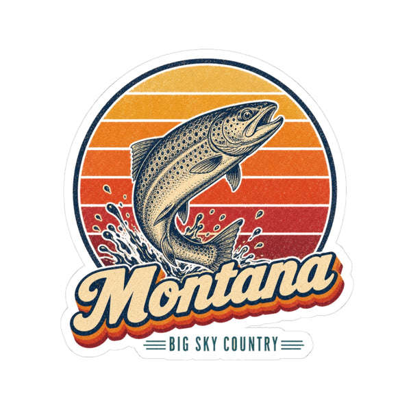 Montana Trout Leaping Sticker