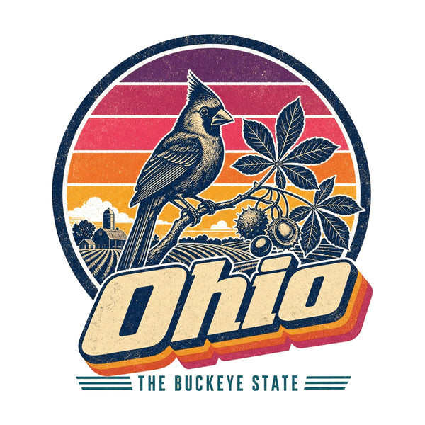 Ohio Retro Sunset Tee