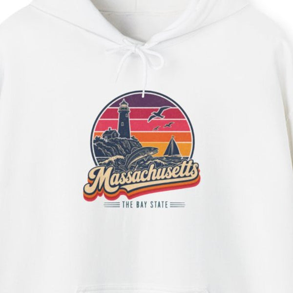 Massachusetts Retro Sunset Hoodie