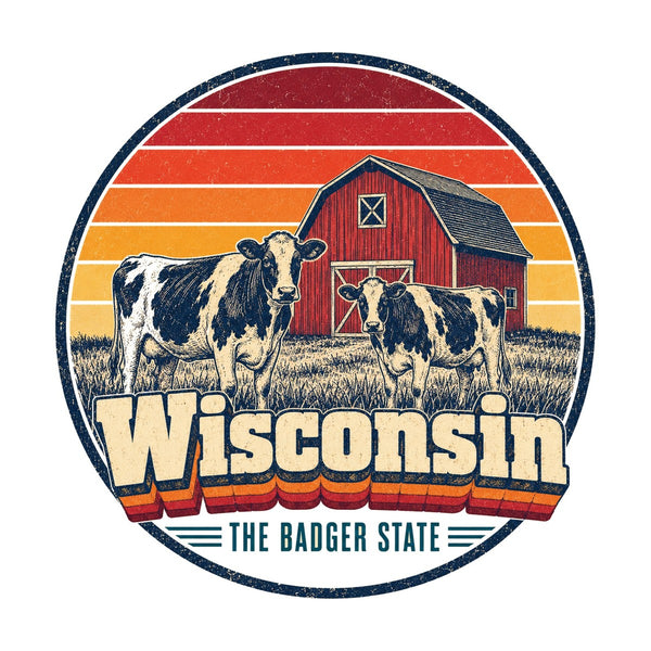 Wisconsin Dairy Cows Red Barn Tee
