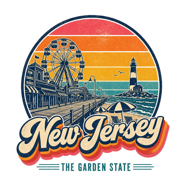 New Jersey Retro Sunset Tee